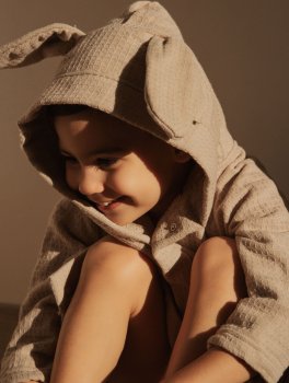 Accappatoio Bimbo in Spugna Waffle - 2/4 Anni - 5