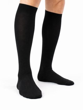 Gambaletto Uomo in Tencel™ Lyocell a Coste con Polso Alto - Nero - 1