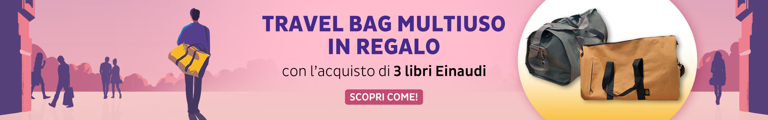 Bag in omaggio con 3 libri del catalogo Einaudi